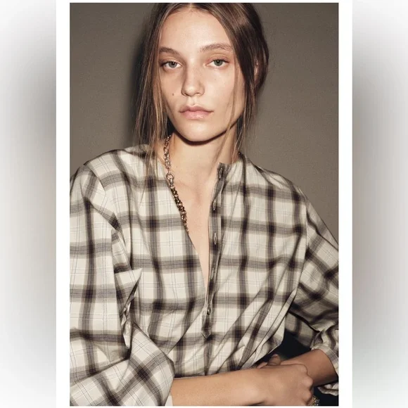 ZARA COLLECTION PLAID SHIRT DRESS - Picture 2 of 10